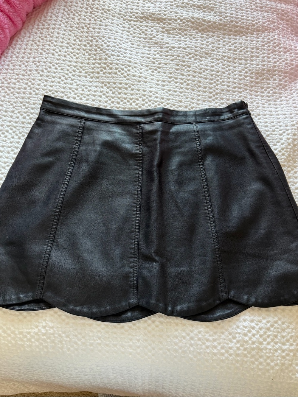 HYFVE Black Faux Leather Waistband Mini Skirt